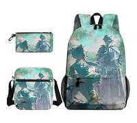 Ciyoulio Frieren - Mochila de 3 piezas con diseño de anime, bolsa cruzada de helecho, bolsa de hombro, estuche de dibujos animados, con impresión 3D, mochila escolar casual de viaje, Tipo 11, Talla