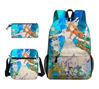 Ciyoulio Frieren - Mochila de 3 piezas con diseño de anime, bolsa cruzada de helecho, bolsa de hombro, estuche de dibujos animados, con impresión 3D, mochila escolar casual de viaje, Tipo 7, Talla