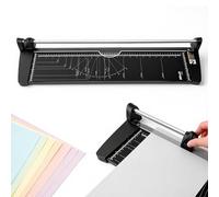 Cizalla Manual Rotativa con Cabezal Cortador Deslizante y Graduaciones Claras, Guillotina de Alta Resistencia de 60 cm, Capacidad de 10 Hojas, para Papel de Manualidades, Fotos, Etiquetas y A3-450mm