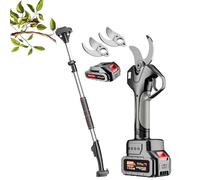 Cizallas de poda eléctrica, Secateur de jardín eléctrico de 40 mm, tijeras de la rama de pruner de largo alcance con poste telescópico de 2.1 m, 10-12 horas de trabajo 2 baterías alimentadas