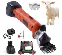 Cizallas Eléctricas Inalámbricas para Ovejas, Cortadoras De Lana para Granjas De 200 W con Batería De 4400 Mah, Cuchilla De Acero Inoxidable, Cortadoras De Alto Rendimiento para El Aseo De Animal Red