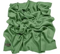 CJ Apparel Bosque Verde Solido Colore Disegno Nepalese Fringe Scialle Sciarpa Pashmina ha Rubato NUEVO