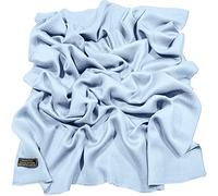 CJ Apparel Chal pashmina de color sólido con flecos para mujer, Azul bebé Fc1002, talla única