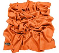 CJ Apparel Naranja Solido Colore Disegno Nepalese Fringe Scialle Sciarpa Pashmina ha Rubato NUEVO