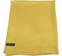 CJ Apparel Oro Amarillo Solido Colore Disegno Nepalese Fringe Scialle Sciarpa Pashmina ha Rubato Seconds NUEVO