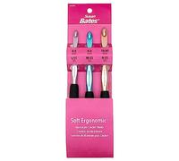 CJ BATES & SONS - Juego de agujas de ganchillo suaves y ergonómicas de Susan Bates Silvalume, tamaños de 11/8 mm, M13/9 mm y N15/10 mm