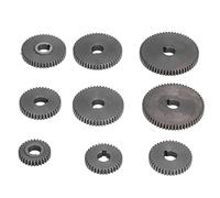 CJ0618 Metal Gear Set 9pcs | T60 T50 T45 T40 T35 T30 Engranajes de reemplazo | Fresado de alta precisión para mini torno/máquina de corte de metal | HT250 Gray Iron con abrasión