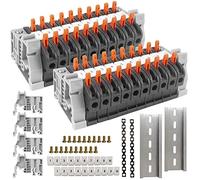 CJBIN Conectores Electricos Rapidos, 20 Pcs Empalmes Cables Electricos, Conectores de Cable Compactos Con Tiras Marcadoras Digitales, Carril de, Tornillos, Base Fija, Barras Paralelas