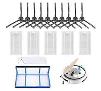 CJBIN Kit de Accesorios de Repuesto Compatible con Robot Aspirador ILIFE V3 V3s V5 V5s V5Pro, Recambios Aspirador con 1 Filtro primario + 5 Filtros + 10 Cepillos Laterales + 1 Cepillo de limpieza