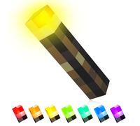 CJBIN Lámpara de antorcha para manualidades, linterna de pared, luz nocturna con 8 colores y sonido, temporizador controlado a distancia, ocho colores autocromáticos, recargable por USB con 3