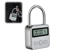 CJBIN Smart Time Lock, Candado Taquilla con LCD Pantalla, USB Recargable Candado Seguridad, para Prevenir Malos Hábitos (Plata)