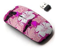 CJCBROES Ratón inalámbrico de 2.4 G con bonito diseño de patrón para todas las computadoras portátiles y de escritorio con nano receptor, multicolor hawaiano brillante
