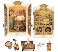 Cjeuxnr Booknook - Rompecabezas de madera 3D para decoración de estanterías, kit de rincón de libros, kit de casa de muñecas en miniatura para adultos y adolescentes, regalos para familiares y amigos