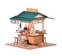 Cjeuxnr Kit de casa de muñecas en miniatura, casa de muñecas de madera japonesa, kit de casa pequeña con muebles y luces LED, modelo de construcción, juguete de rompecabezas para adultos y