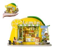 Cjeuxnr Kit de casa en miniatura con muebles, juego de montaje hecho a mano para adultos, decoraciones de Halloween, Navidad, regalos para amigos y familiares (limón aturdido)