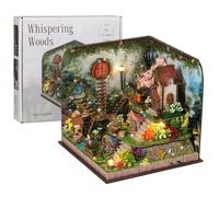 Cjeuxnr Kit de rincón de libro de madera 3D, casa de muñecas en miniatura con luces LED, para adultos y adolescentes, decoración del hogar
