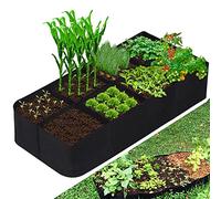 CJGQ Cama de jardín elevada de Tela, 128 galones, 8 Rejillas, Bolsas de Cultivo de Plantas, 3 x 6 pies, Camas elevadas Transpirables para Cultivar Verduras, Papas, Flores, contenedor Rectangular para