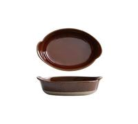 CJHFR472SG Cocina Plato de arroz horneado con queso retro japonés doble oreja cerámica 500 ml, ensaladera creativa, utensilios gruesa rectangulares for el hogar Cocinar(Blanco)