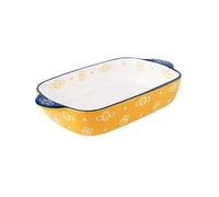 CJHFR472SG Cocina Plato de cena for el hogar, plato for verduras, for hornear, bonito pintado a mano, cuenco doble oreja, arroz horneado cerámica Cocinar(1000ml)