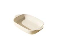 CJHFR472SG Cocina Plato for hornear arroz al horno, cuenco de cerámica con doble oreja for, plato microondas for el hogar, utensilios especiales for Cocinar(Blanco)