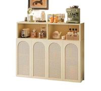 CJHFR472SG Cocina Retro-Style Kitchen Sideboard Living Room Storage Floor-Standing Wall-Mounted Four Doors with Compartments Aparador Comedor(Blanco)