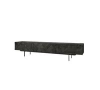 CJHFR472SG Consola Multimedia Mueble de TV de Madera Maciza de Roble Antiguo Negro nórdico, for Sala de Estar, apartamento pequeño Centro de Entretenimiento(Grande)