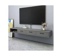 CJHFR472SG Consola Multimedia Mueble de TV Flotante de Pared, Consola Multimedia, Almacenamiento for Juegos, estantería for TV Centro de Entretenimiento(Grey,200x23x20cm)