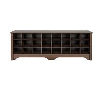 CJHFR472SG Independiente Banco Cubby for Guardar Zapatos de Entrada, Color Espresso, 24 Pares Estanteria Zapatos(Blanco)