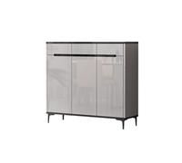 CJHFR472SG Independiente Zapatero con Puertas y cajones for Entrada, Moderno Organizador de Almacenamiento con estantes Ajustables. Pizarra. Estanteria Zapatos