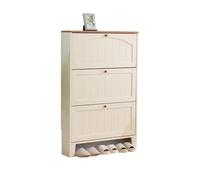 CJHFR472SG Independiente Zapatero de Madera con 3 cajones abatibles de 30 cm de Ancho, Sencillo y Moderno, for Uso doméstico, recibidor o recibidor. Estanteria Zapatos(Beige)