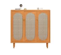 CJHFR472SG Independiente Zapatero de Madera Independiente de ratán con 5 estantes for Entrada, Estilo rústico, Ideal for armarios y Salas de Estar. Estanteria Zapatos(A)