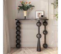 CJHFR472SG Inicio Mesas de Consola de Madera Maciza, Mesa de Pasillo rústica, Mesa de sofá Estilo Granja de 39" for Entrada, Sala de Estar, fácil Montaje Detrás del sofá(Negro)
