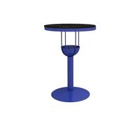 CJHFR472SG Mesa de Bar de Hierro con losa de Roca Azul for el hogar, balcón, Ocio, Mesa Redonda Alta for Pub, Tienda de té con Leche y cafetería.(Pequeño)