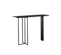 CJHFR472SG Mesa de Bar de losa de Roca con Estructura de Metal, Color Negro, Alta y divisoria for Espacios Estrechos.(120 * 40 * 105cm)
