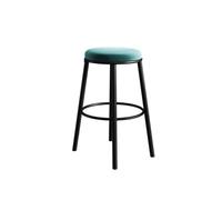 CJHFR472SG Moderna Backless Bar Counter Chair Minimalist Bar Restaurant High Legged Chair Wrought Iron Stool with Blue Legs Sillas de Bar(Medio)