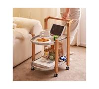 CJHFR472SG Moderna Carrito Multiusos con Ruedas de 2 Niveles con Cerradura, Mesa Auxiliar for sofá, Mesa de Centro móvil, mesita de Noche Muebles de Salon