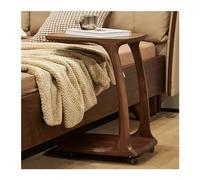 CJHFR472SG Moderna Mesa Auxiliar de Nogal Negro, Mesa Auxiliar de sofá móvil, mesita de Noche de Madera Sencilla, Mesa de Esquina en Forma de C Muebles de Salon