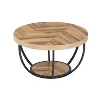 CJHFR472SG Moderna Mesa Auxiliar de sofá con Estructura de Metal y Madera Maciza for Oficina, cafetería y Bar. Muebles de Salon