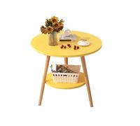 CJHFR472SG Moderna Mesa Auxiliar de sofá Redonda de Madera for salón, recepción, balcón, Mesa de Comedor Informal Muebles de Salon(Yellow,Medio)