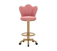 CJHFR472SG Moderna Mesa de Bar con Isla for cajero, Silla de Comedor, recepción, Respaldo for Sentarse, Taburete Alto, Silla de Metal Simple de Lujo Ligera for Uso doméstico Sillas de Bar(Pink)