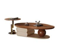 CJHFR472SG Moderna Mesa de Centro Minimalista Moderna de Madera Maciza for Sala de Estar, Acabado Nogal nórdico, Estilo Retro, Muebles de Lujo for el hogar, diseño Simple Muebles de Salon(110cm)