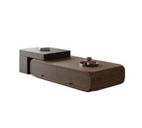 CJHFR472SG Moderna Mesa de Centro Minimalista Moderna expandible de Madera de Nogal, Almacenamiento Multifuncional, diseño Redondeado Suave for Salas de Estar Muebles de Salon