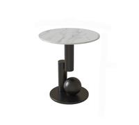 CJHFR472SG Moderna Mesa de Centro pequeña Redonda de Metal, Mesa Auxiliar for sofá, for Sala de Estar, Dormitorio, Mesa de Esquina for sofá de Hotel, mesita de Noche Muebles de Salon(Negro)