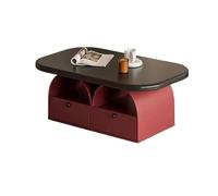 CJHFR472SG Moderna Mesa de Centro Rectangular for Salas de Estar pequeñas Muebles creativos for el hogar con cajones únicos Muebles de Salon(Red)