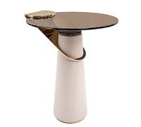 CJHFR472SG Moderna Mesa de Centro Redonda pequeña, Mesa Central Circular Moderna, Mesa Auxiliar for Sala de Estar, Espacios pequeños, mesas de Centro Decorativas de 19,6 Pulgadas Muebles de Salon