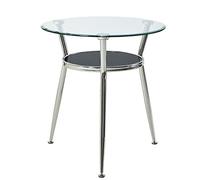 CJHFR472SG Moderna Mesa de Comedor Redonda de Vidrio, pequeña y Moderna for 2-3 Personas, Ideal for Sala de Estar, balcón, Cocina, Mesa de Centro. Muebles de Salon