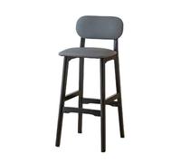 CJHFR472SG Moderna Mesa de Isla de Inicio Respaldo Taburete Alto de Madera Maciza Silla de cajero de recepción Silla de Bar Europea Taburetes de Bar Sillas de Bar(Grey)