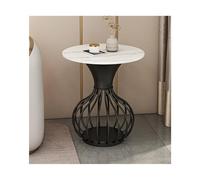 CJHFR472SG Moderna Mesas auxiliares Redondas, Mesa Auxiliar pequeña for la Familia, Mesa Auxiliar for café, té, Sala de Estar, Comedor, Dormitorio, Espacios pequeños Muebles de Salon(Negro)