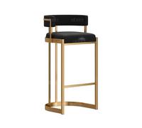 CJHFR472SG Moderna Recepción Cocina Luz Lujo Sensación Premium Isla Mesa Taburetes Altos Respaldo Hogar Cajero Taburetes de Bar Especiales Sillas de Bar(Negro)