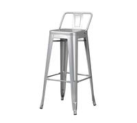 CJHFR472SG Moderna Silla Alta de Estilo Industrial, Barril de Gasolina, Hierro, Barra Decorativa, taburetes de Bar de Estilo Retro, taburetes de Restaurante Sillas de Bar(Silver)